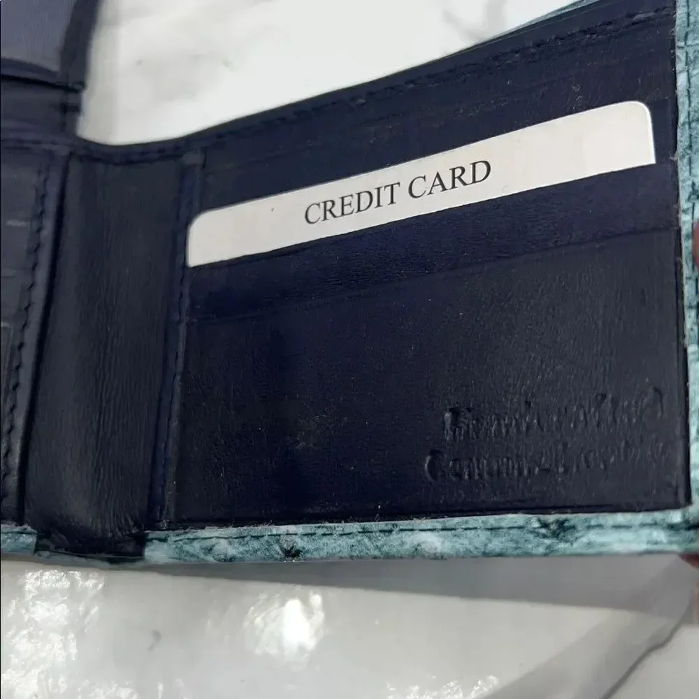 DELUX Genuine Leather Blue Bifold Wallet-New!